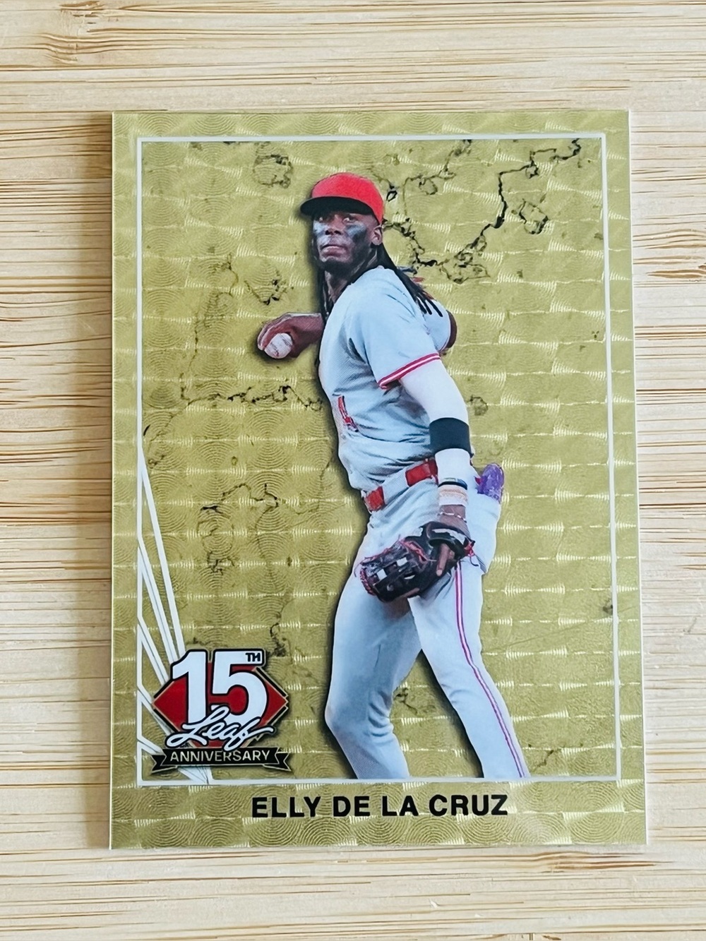 ELLY DE LA CRUZ 2025 Leaf National Gold Vinyl Superfractor Prizm Refractor 1/1